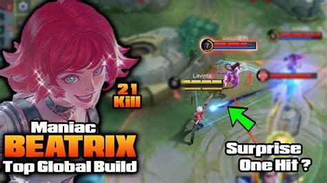 Beatrix Kill Gameplay Beatrix Best One Hit Build And Emblem Mlbb