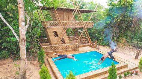 Build Vision Bamboo House And Bamboo Swimming Pools Full Video