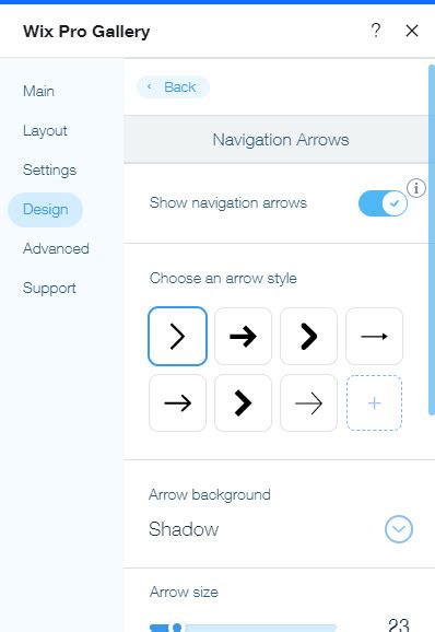 Wix Pro Gallery Adding Navigation Arrows To Your Gallery Help Center