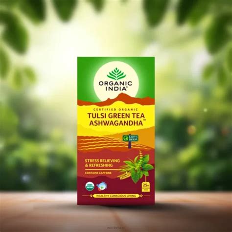 Herbata Tulsi Ashwagandha Green Tea 25t Organic India