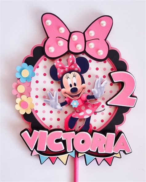 Minnie Mouse Cake Topper Imprimibles minnie Feliz cumpleaños