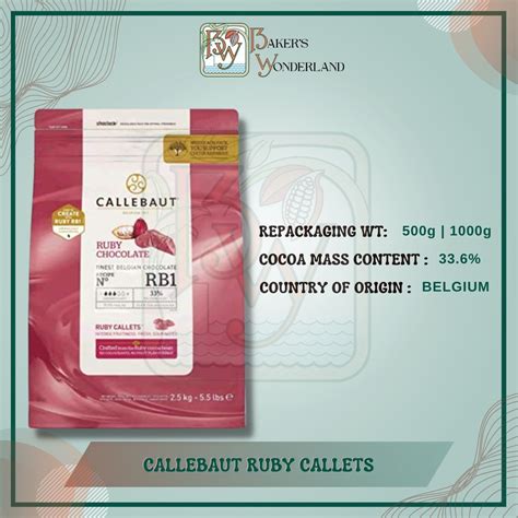 Callebaut Ruby Chocolate Callets G Kg Made In Belgium Shopee