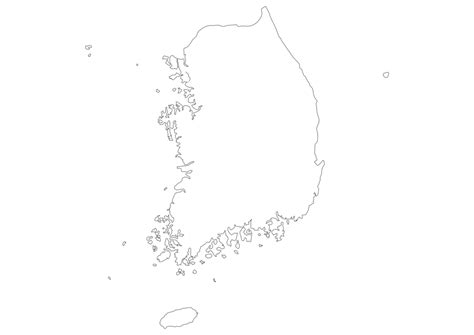 Blank Map Of South Korea SVG Vector Outline Map