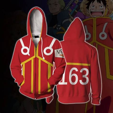 One Piece Egghead Arc Monkey D Luffy Cosplay Zipped Hoodie One Piece