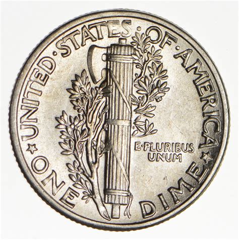 Ch Auunc 1943 Mercury Liberty Dime 90 Silver High Grade