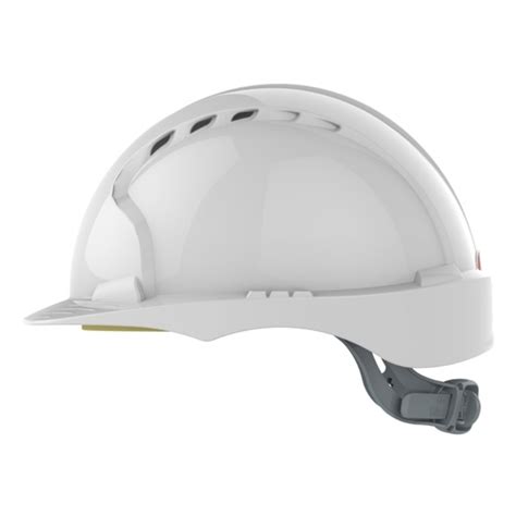 Jsp Ajf Evo Mid Peak Slip Ratchet Vented Helmet White