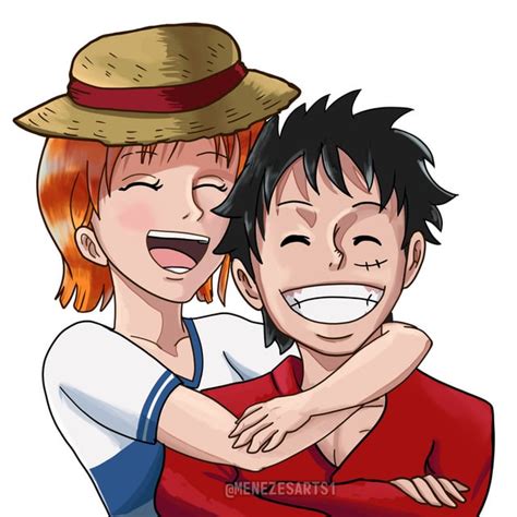 Nami & Luffy Fanart (menezesarts1) : r/OnePiece