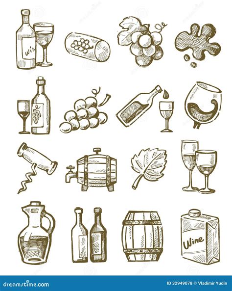 Vino Di Tiraggio Della Mano Illustrazione Vettoriale Illustrazione Di