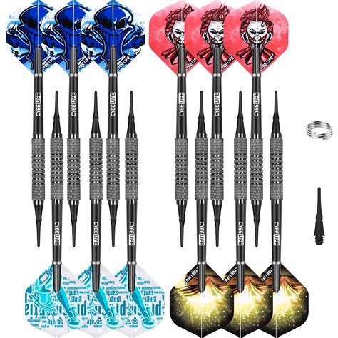 Cyeelife G G Soft Tip Darts Set Packs With Black Pvc Shafts