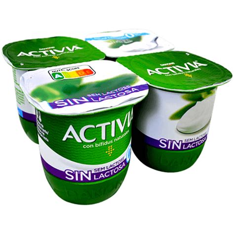 Yogurt Natural Edulcorado Sin Lactosa Activia 4 X 120 Gr Los