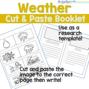 Weather Cut And Paste Matching Mini Booklet Research Template