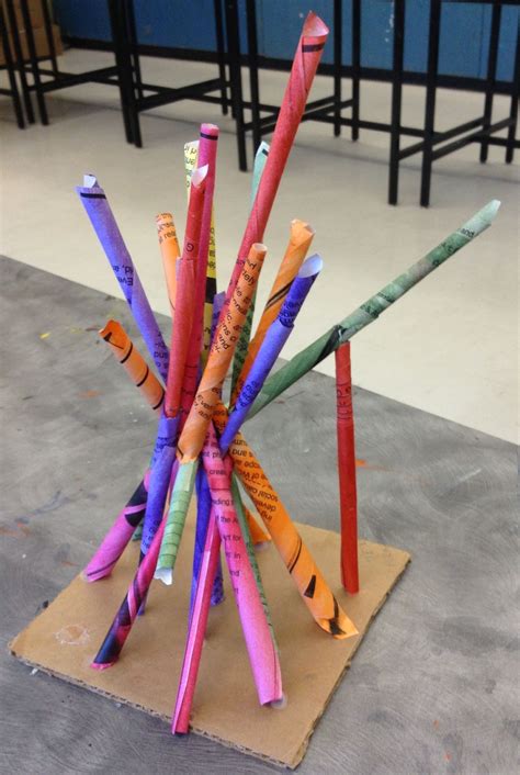 Rolled Paper Sculpture Principle Of Movement Students Designed An