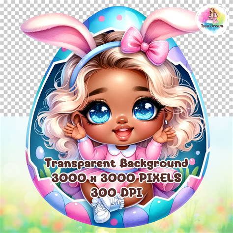 Watercolor Easter African American Girl Clipart, Cute Easter Girl ...