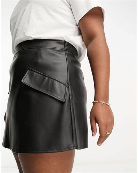 River Island Faux Leather Mini Skirt In White Lyst