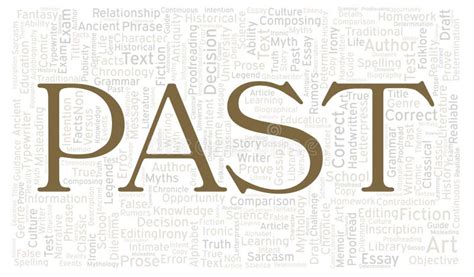 Past Typography Word Cloud Create With The Text Only Stock Illustration