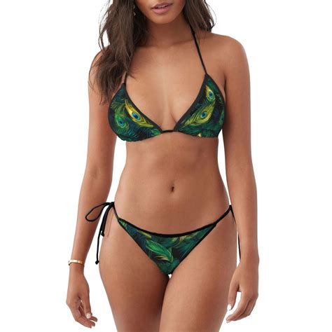 Ratiio Peacock Feathers2 Pattern Women S Two Piece Bikini Swimsuit