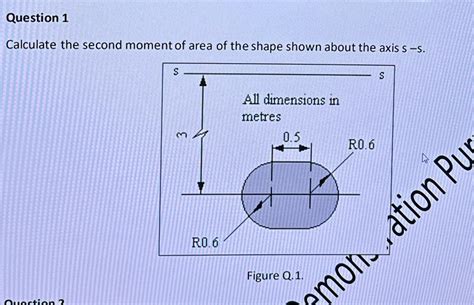 Solved Question 1calculate The Second Moment Of Area Of The