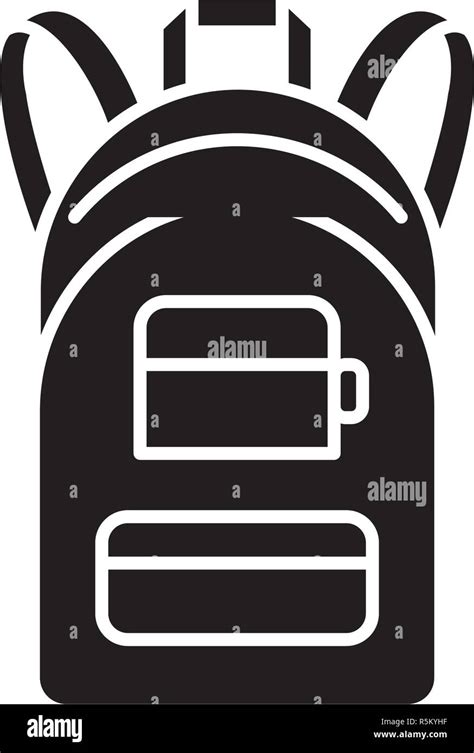 Rucksack Black Icon Vector Sign On Isolated Background Rucksack