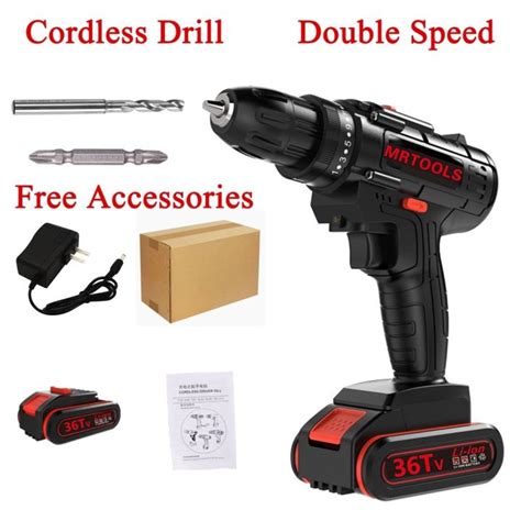 Cordless Drill With Free Accessories Li Ion Battery Cordless Lithium