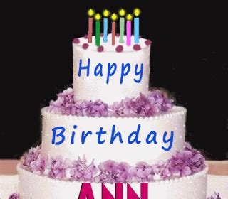 Happy Birthday ANN cake image gif | Happy birthday greeting card, Happy ...