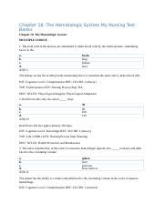 Red The Hematologic System Docx Chapter The Hematologic System