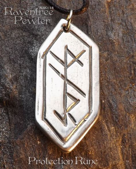 Protection Rune Pewter Pendant Nordic Norse Jewelry Etsy Norse