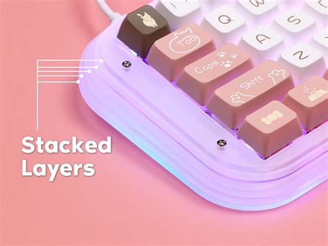 Epomaker Mini Cat Hot Swappable Acrylic Rgb Wired Mechanical Gaming Keyboard Via