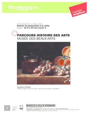 Remplissable En Ligne Musees Strasbourg Parcours Histoire Des Arts Au