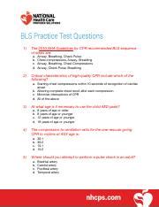 Bls Exam C Answers Bls Practice Test Questions