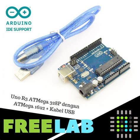 Jual Arduino Uno R3 ATMega 328P Dengan ATMega 16u2 Kabel USB Arduino