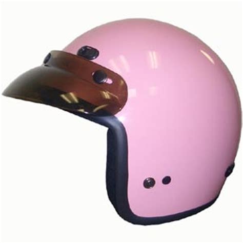 3/4 Shell Pink DOT Motorcycle Helmet