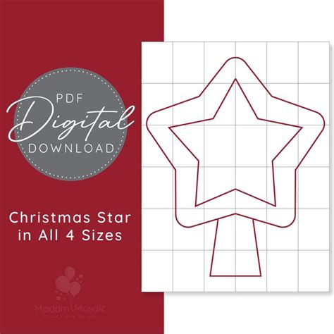 Christmas Star Digital Mosaic Template Christmas Star Templates