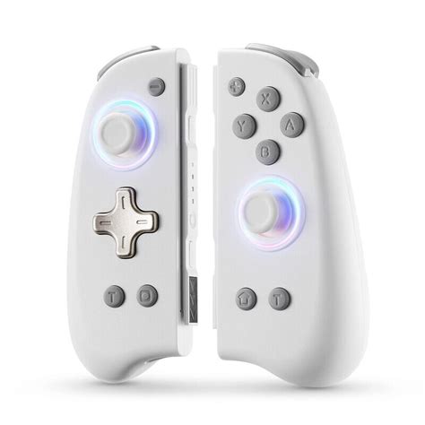 White/Gold/Grey SLIM LED JoyCon for Nintendo Switch. BinBok/DOYOKY