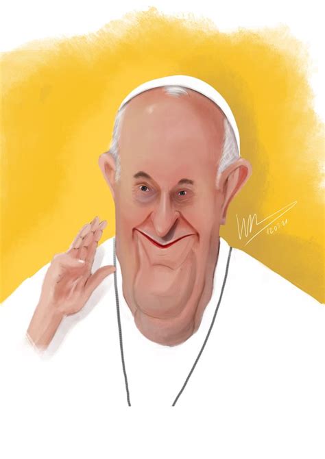 A Painting Of A Smiling Pope Holding His Finger Up