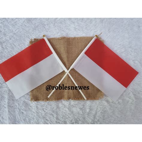 Jual BENDERA STIK MERAH PUTIH BENDERA PAWAI 1 PACK ISI 10 PCS