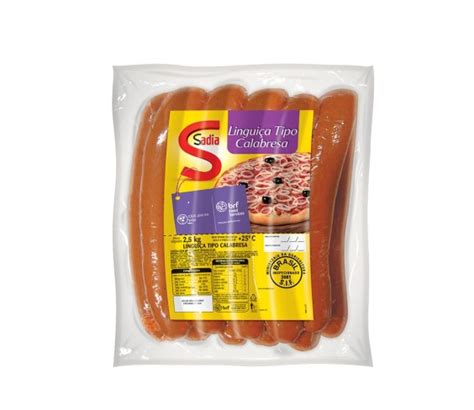 Linguiça Tipo Calabresa Cozida e Defumada Sadia 2 5kg