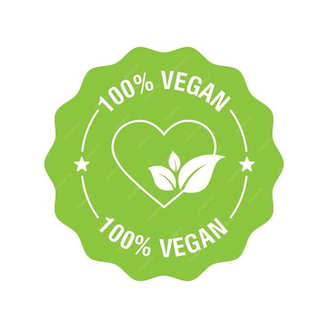 Premium Vector 100 Percent Vegan Logo Vector Icon Vegetarian Organic