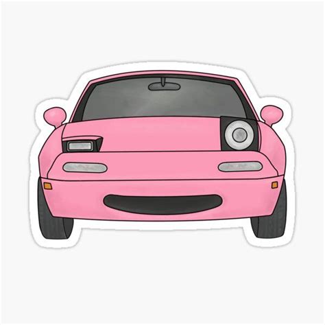 Miata Mx Pink Wink Sticker By Nicole Strating In Miata Miata