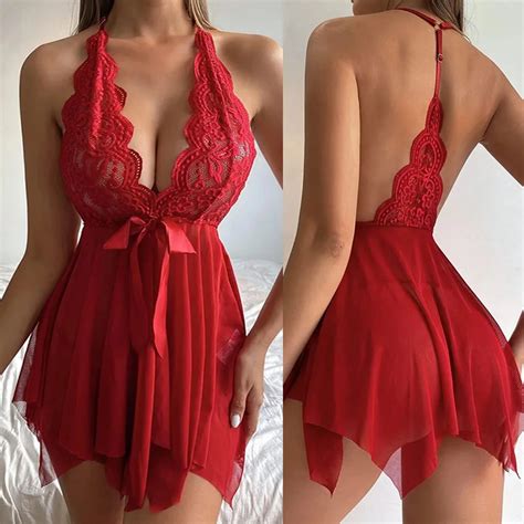 Sexy Woman Sleepwear Lace Erotic Pajamas Sex Sleepwear Nightgown