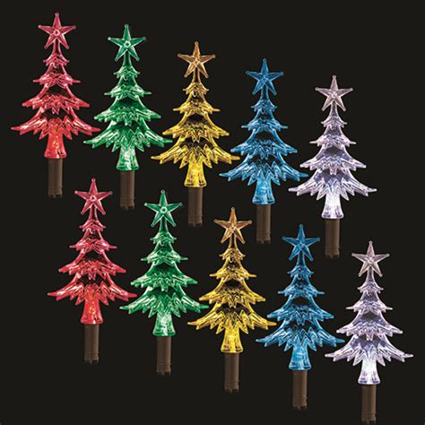 SOLAR MINI TREE PATH LIGHTS 10pc | Starlight Christmas & Party Superstore