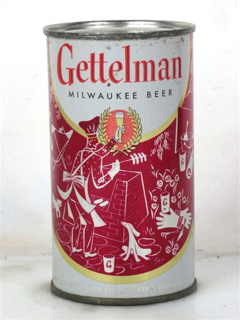 Item 1108 1956 Gettelman Milwaukee Beer Maroon Flat Top Can 69 09