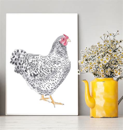 Chicken Art Print Hen Art Print Farm Art Print Chicken Art Etsy