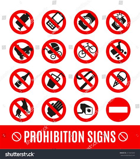 prohibition set symbol stock vector royalty   shutterstock