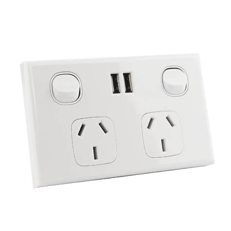 Dual Usb Australian Gpo Power Point Wall Plate White