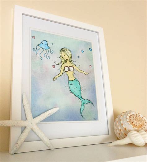 Mermaid kids room wall art print