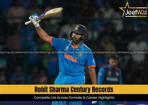 rohit sharma century records complete breakdown