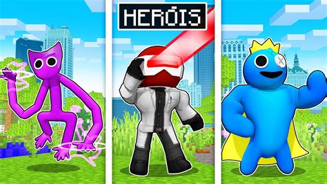 Os Rainbow Friends Viraram Super Herois No Minecraft Youtube