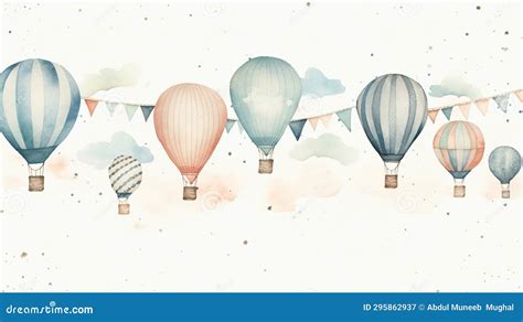 Watercolor Hot Air Balloon Stock Illustration Illustration Of Balloon 295862937