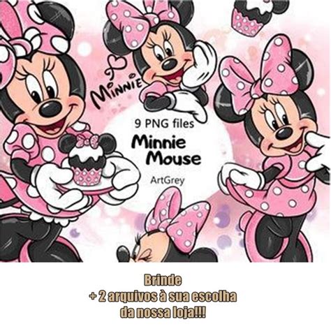 Kit Digital Clipart Minnie Rosa Produtos Personalizados No Elo7