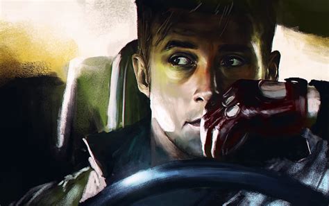 Online crop | HD wallpaper: painting of man's face, drive, ryan gosling ...